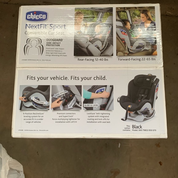 chicco nextfit sport convertible car seat, black - Picture 2 of 2